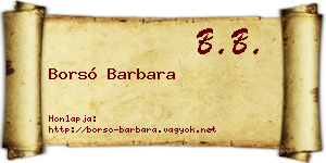 Borsó Barbara névjegykártya